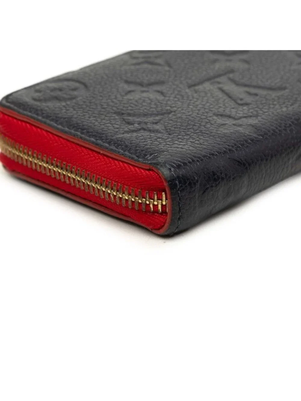 Louis Vuitton Wallet Navy Red Leather
